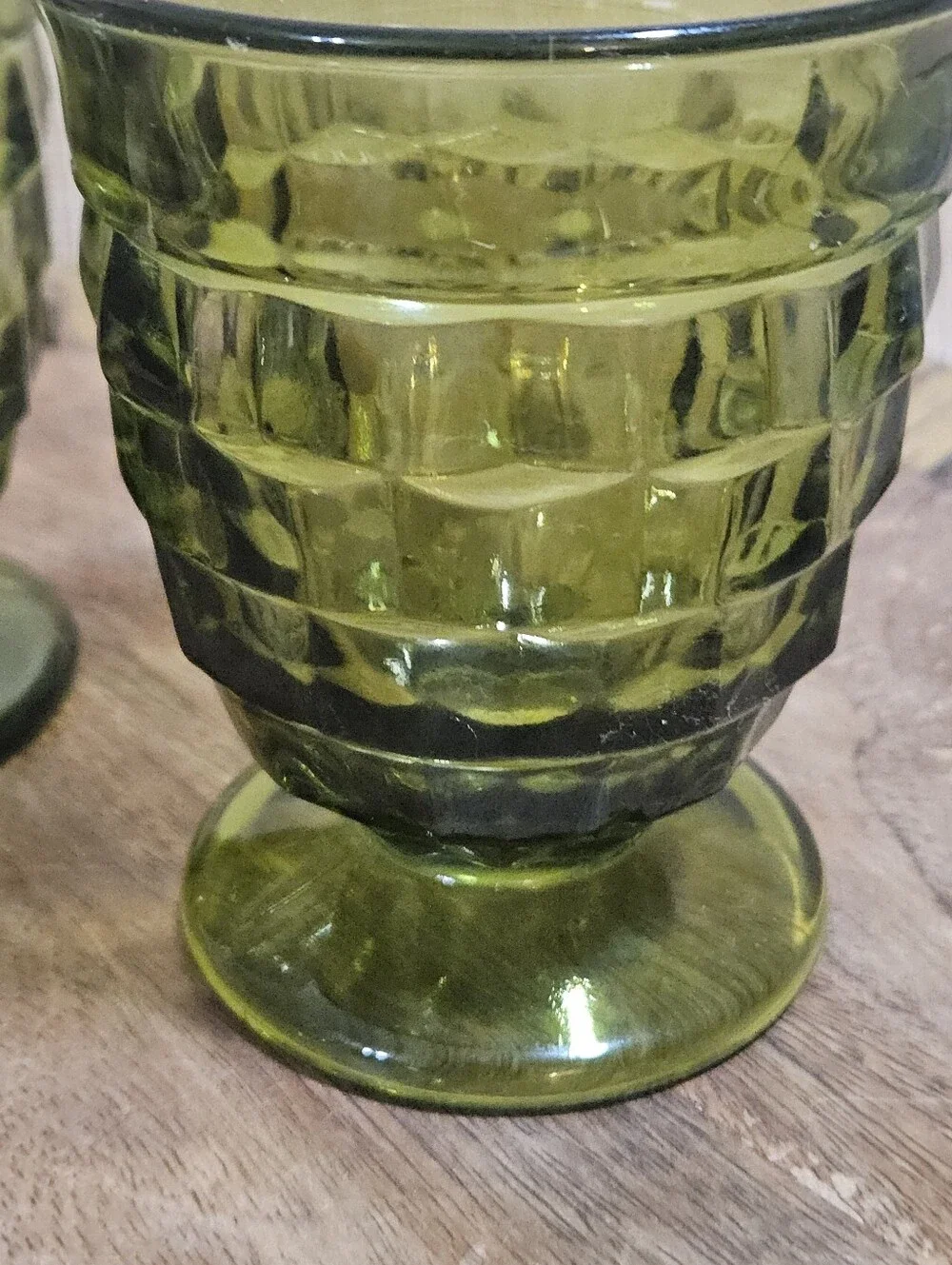 2 Indiana Whitehall Colony Vintage Glass Footed Tumblers